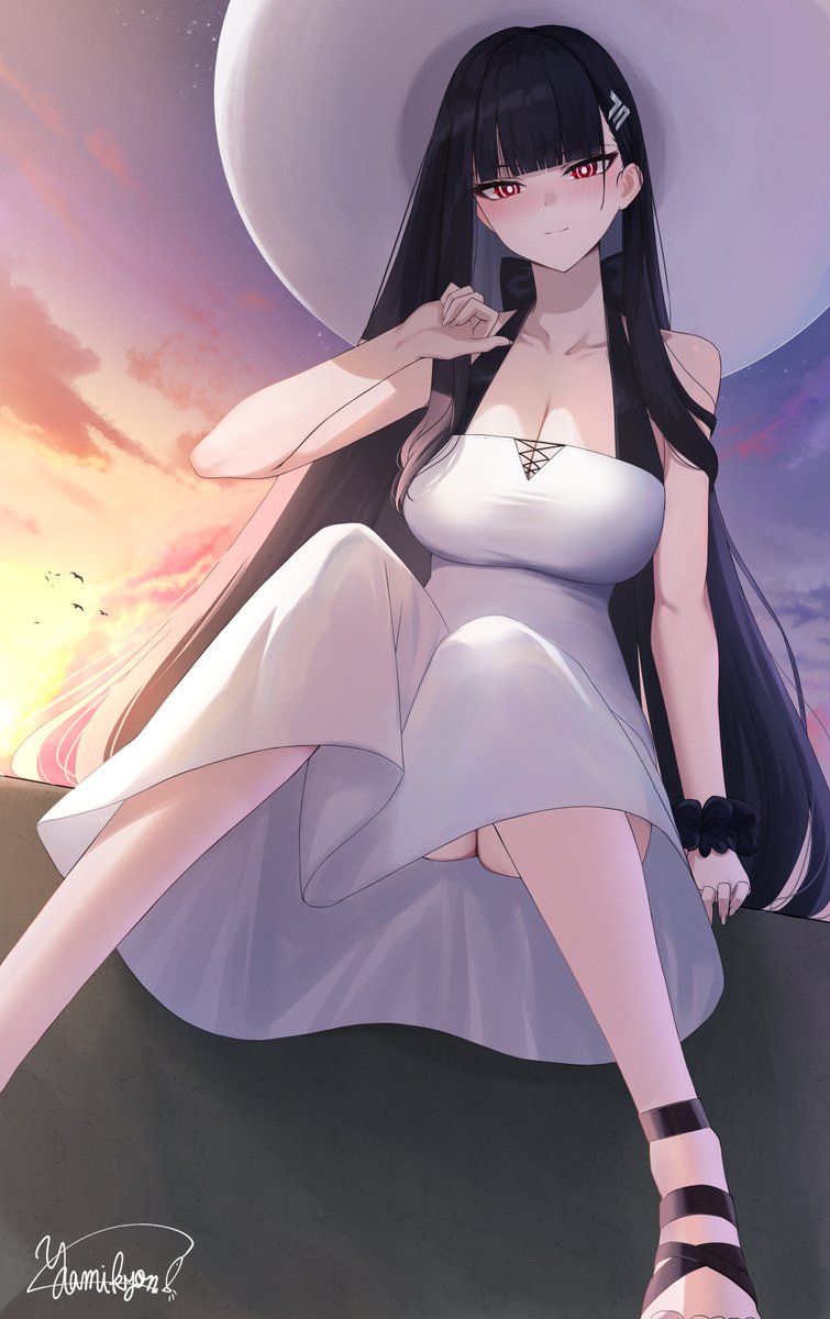 調月リオ(ブルアカ) 「調月リオ「もっと一緒にいてくれるかしら…?」 #ブルアカ #BlueArchiv」|やみきょん(YamiKyon)🐟お仕事募集中！のイラスト