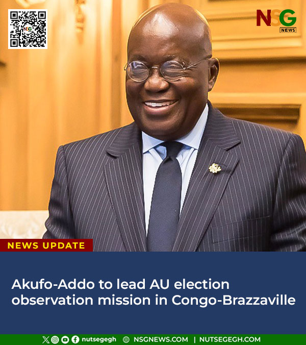 nutsegegh's tweet image. Former Ghana President Nana Akufo-Addo will lead the African Union’s Election Observation Mission to monitor the March 15 presidential election in Congo-Brazzaville.  nutsegegh.com/akufo-addo-to-… 

#AkufoAddo #AfricanUnion #CongoElection #ElectionObservers #AfricanPolitics