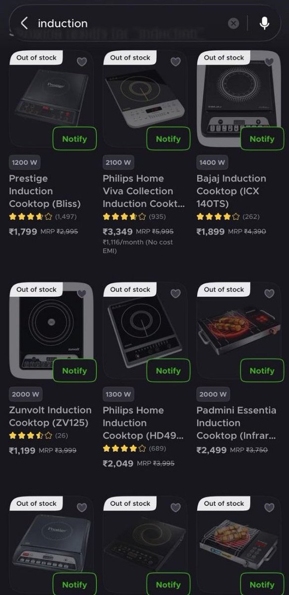 #LpgGasCrisisIndia ke beech saare induction stoves out of stock. Induction companies ke liye Aapda Mein Avsar moment.