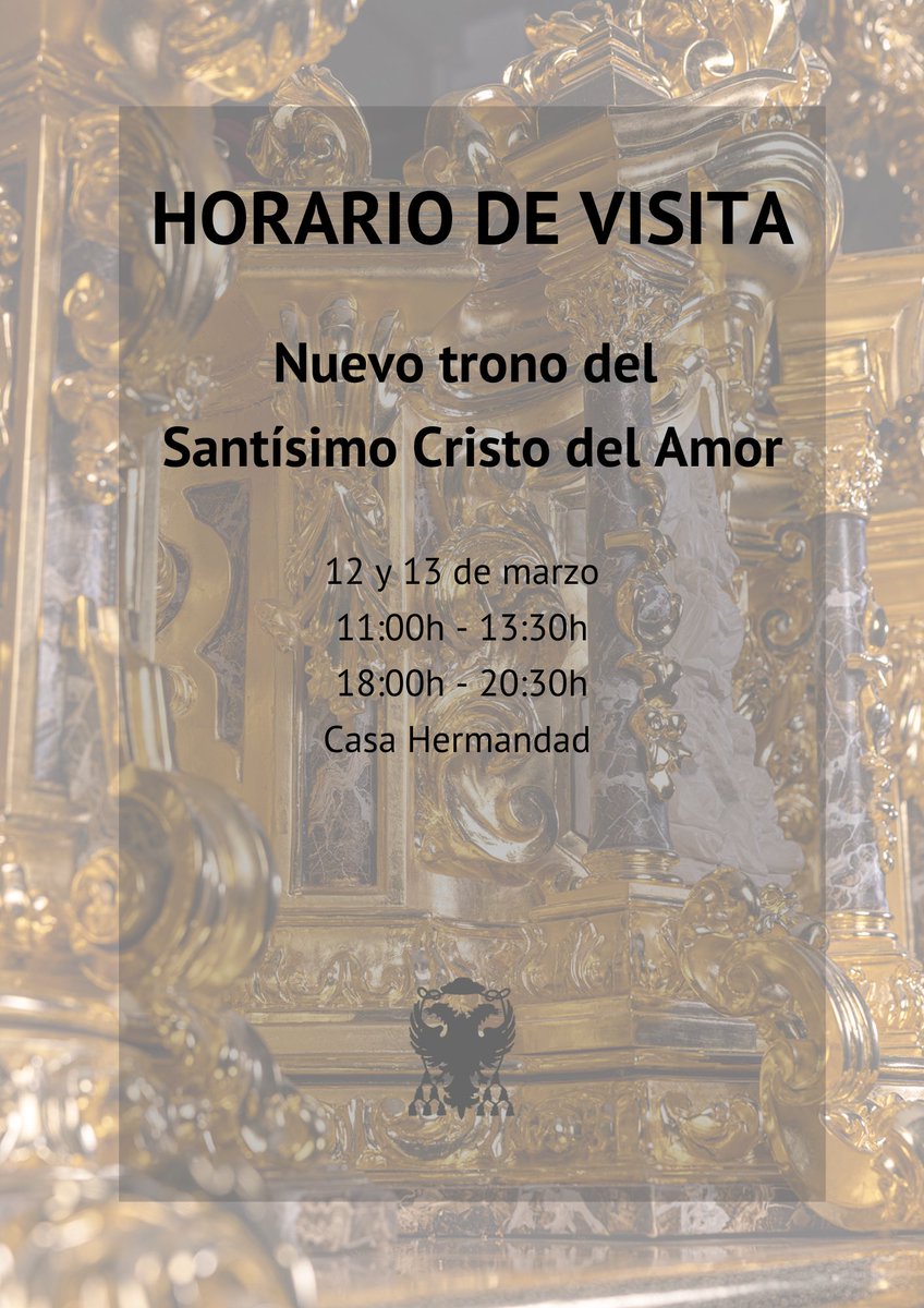 AmoryCaridad's tweet photo. ⏱️HORARIO DE VISITA

#CofradíasMLG https://t.co/pXUfpSokXb