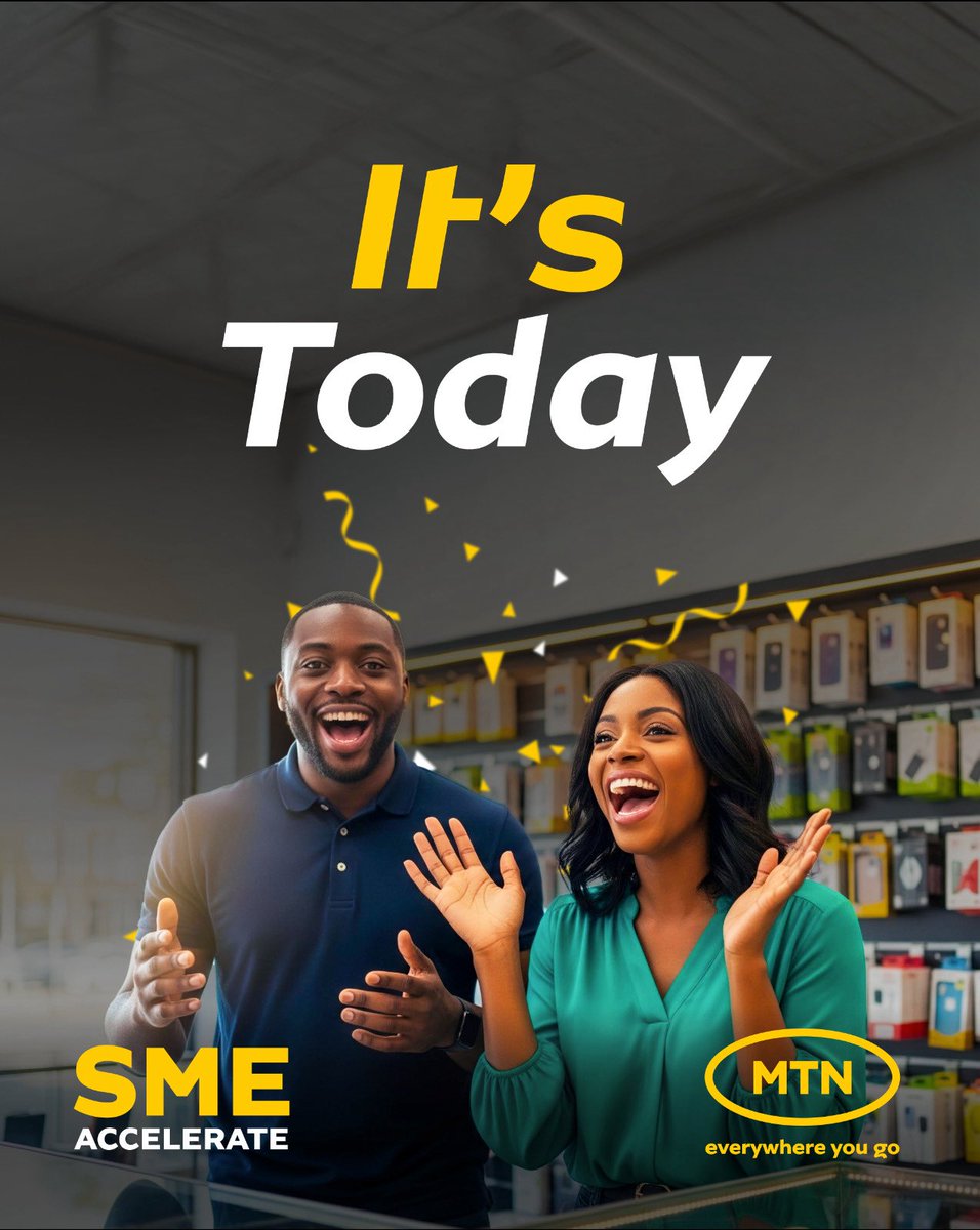 MTNGhana's tweet photo. Finally!! The day we’ve been waiting for - the SME Accelerate launch is today!

Get ready for another level of your business, powered by MTN Business. 

#MTNSMEAccelerate https://t.co/lLddpe1Icp