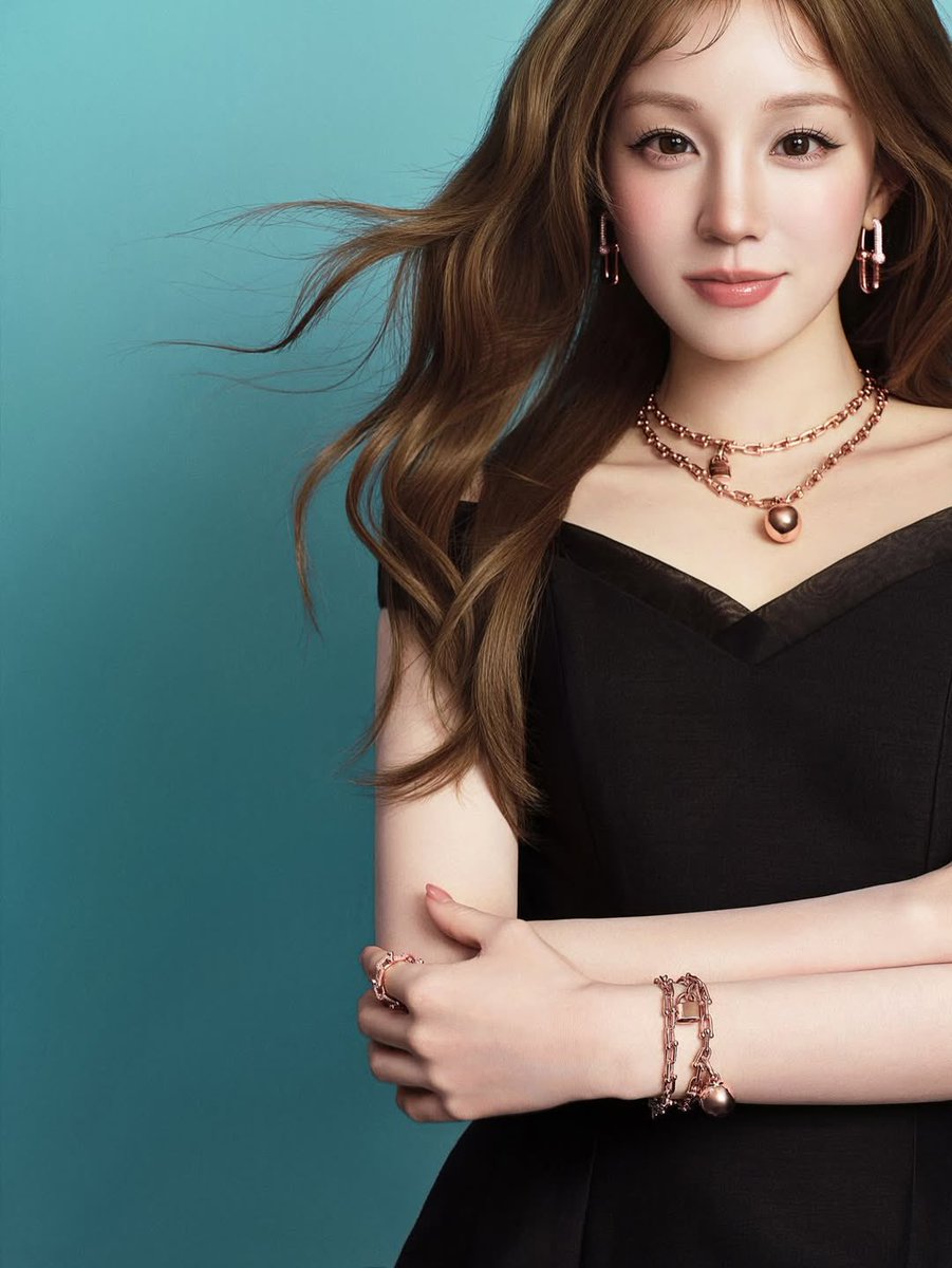 eungbikwon's tweet photo. take a closer look at the tiffany chains tracing constellations across the décolletage, rose gold beauties, and hair like melted toffee. if you think imperfection is nonsense, think twice after wearing tiffany &amp; co.’s collections. https://t.co/uZOoRhse3E