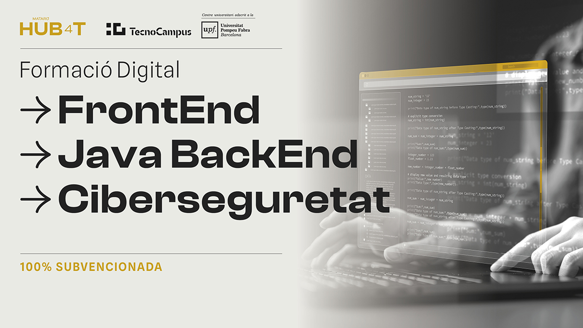 🎓 #FORMACIONS 

💻 FrontEnd Web Developer 
⚙️ Java BackEnd Web Developer 
🔐 Implantació i gestió de la ciberseguretat 

📆 Sessió informativa FrontEnd Web Developer agenda.tecnocampus.cat/149692/detail/…

📆 Sessió informativa Java BackEnd Web Developer agenda.tecnocampus.cat/149697/detail/…