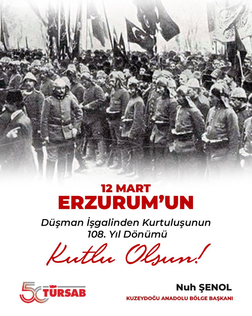 nuh_senol's tweet photo. 12 Mart 1918…
Sadece bir tarih değil, bir milletin onurunu, direnişini ve bağımsızlık aşkını anlatan gündür. İşgalin karanlığına boyun eğmeyen Erzurum halkı, imanıyla, cesaretiyle ve vatan sevgisiyle ayağa kalkmış; bu kadim şehri yeniden hürriyetle buluşturmuştur. https://t.co/Mlb8qMSvjQ