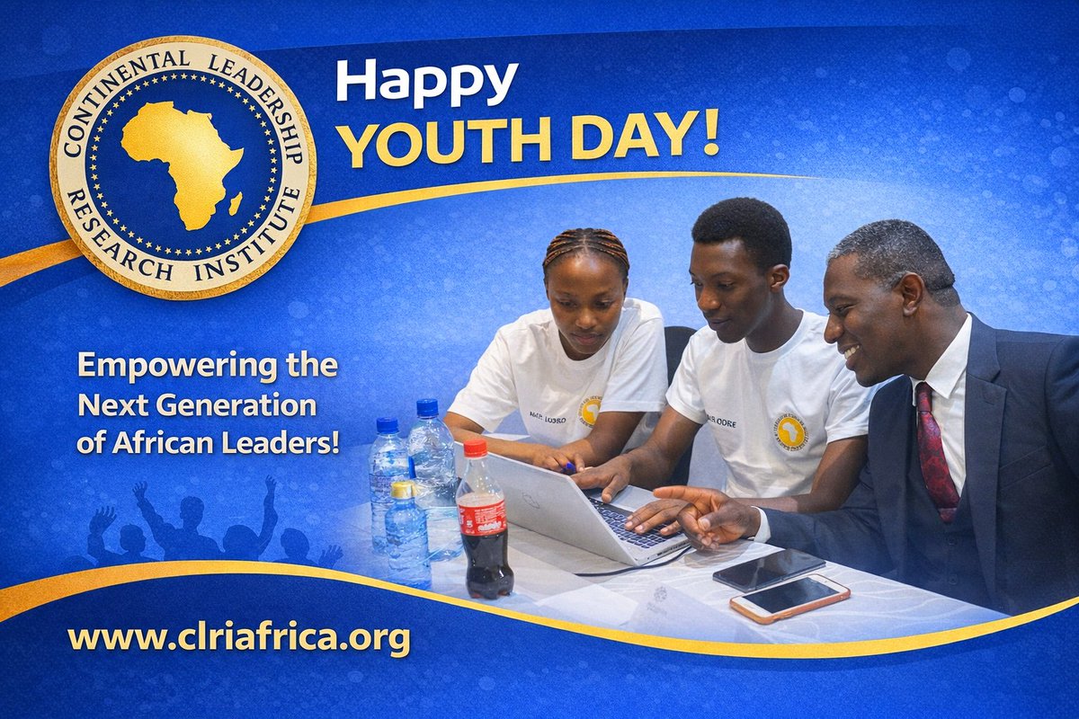 LeadershipClri's tweet photo. 🌍 Happy Youth Day!

Celebrating the energy, ideas, and leadership of Africa’s youth.
Together we empower the next generation of African leaders.

 https://t.co/ZwzYfrAfbg

#HappyYouthDay #YouthLeadership #CLRI https://t.co/a2fALg2LZO