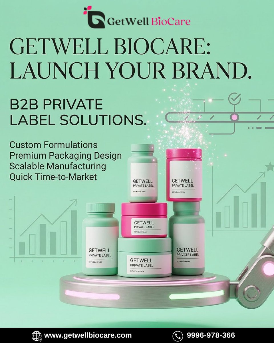 getwellbiocare's tweet image. Build your own wellness brand with expert private label manufacturing.

#PrivateLabel #WellnessBrand #GetwellBiocare