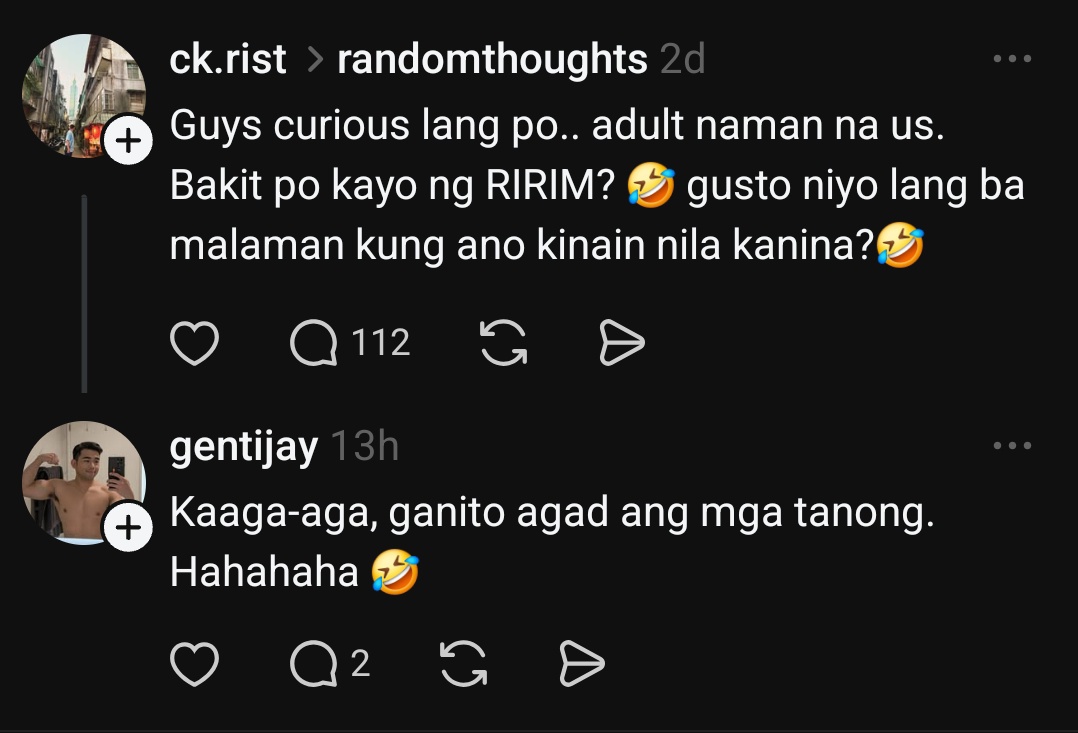 deepthroaterB's tweet photo. Bat kasi ang hilig magRim? 🤣🤣 https://t.co/p45eNq3LTa
