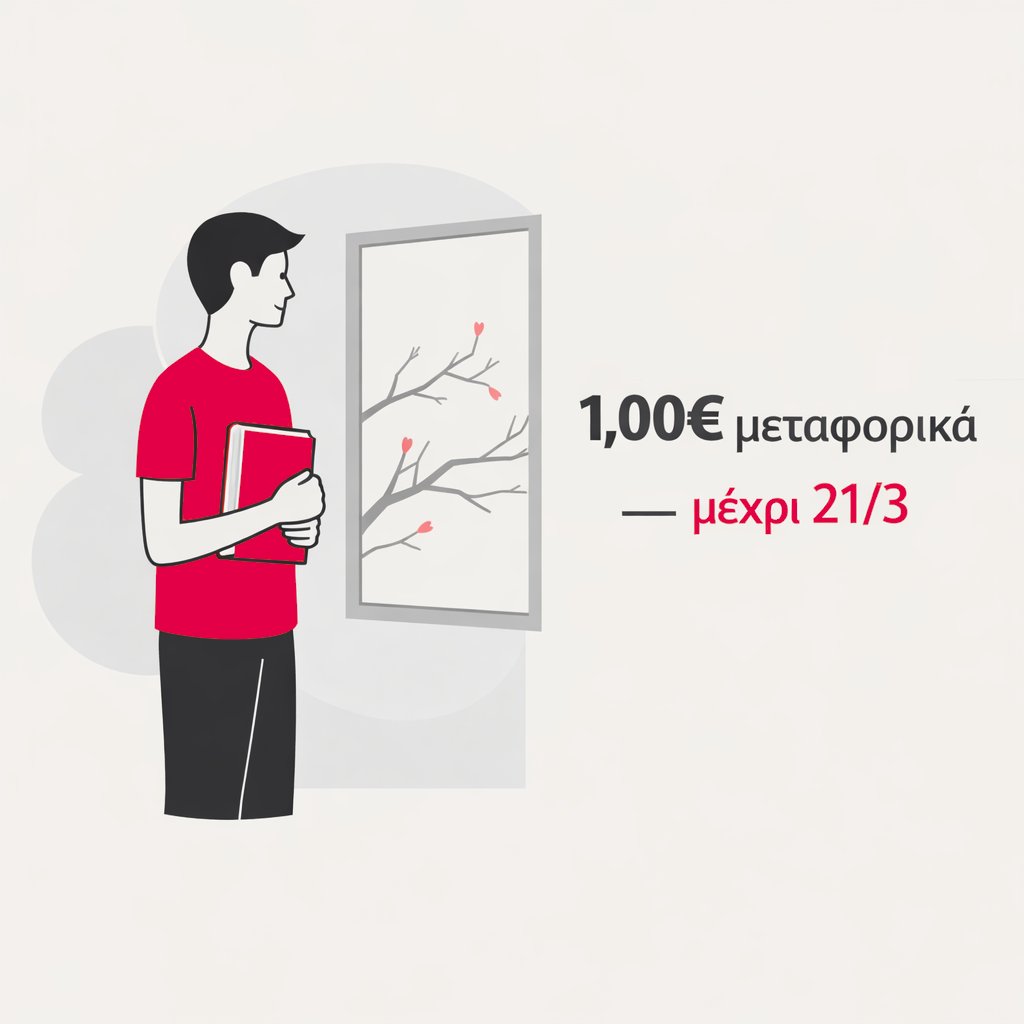 Ξεκίνησε: 1,00€ μεταφορικά Box Now εντός Ελλάδας &amp; Κύπρου — μέχρι 21/3.
Μικρή, μεσαία, μεγάλη θυρίδα — ίδια τιμή.
metabook.gr/books | Ισχύουν όροι: metabook.gr/terms/promo
#Βιβλιοφάγοι #BookChat #ΕλληνικάΒιβλία