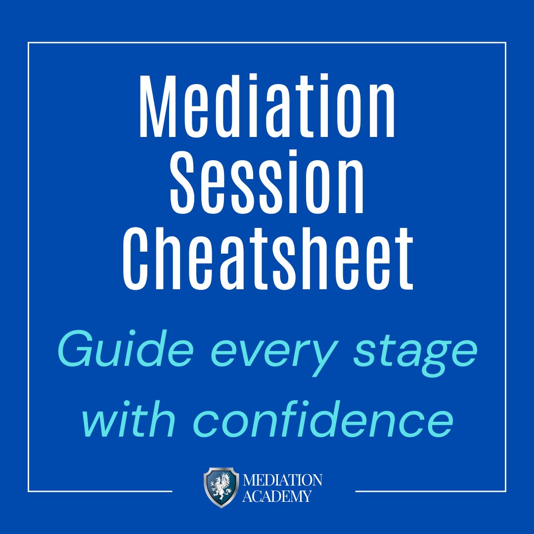 Mediation sessions can move quickly having a clear structure makes all the difference.  We created a Mediation Session Cheatsheet to help mediators stay focused during each stage of the process, from opening statements to agreement and reflection: mediationacademy.co.za/single-post/th…