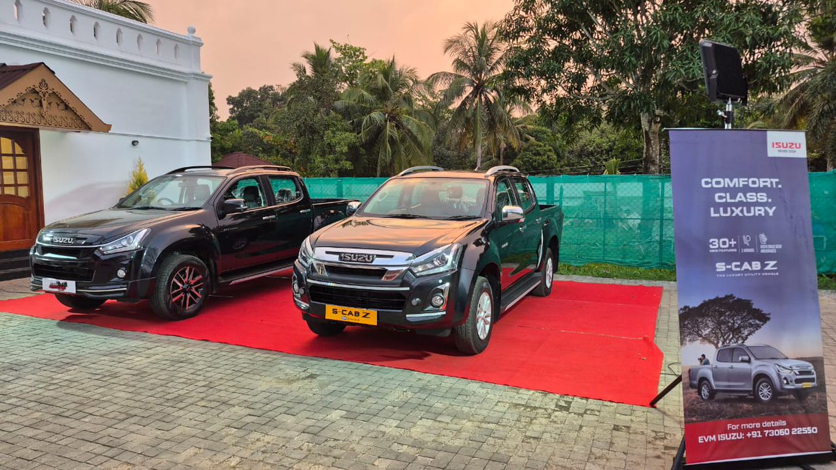 IsuzuIndia's tweet photo. A successful Customer Meet at EVM ISUZU - Pathanamthitta, showcasing the powerful ISUZU S-CAB Z and the refreshed V-Cross. Customers appreciated the capability, design, and reliability of the S-CAB Z and the new refreshed V-Cross.
#ISUZUMotorsIndia #SCabZ #VCross #CustomerMeet https://t.co/tpaMR7Q1VW