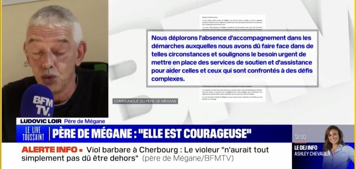 E_Louvel's tweet photo. 🚨Des juges ont laissé Oumar dehors et Mégane a été violée et torturée.
Son père a raison: Ne plus se taire. Cette affaire doit être connue de tous.
Assez de cette justice qui protège les bourreaux au détriment des victimes!
Verdict aujourd'hui.
🫂Courage à Mégane et ses proches. https://t.co/JwJKqrXCFU