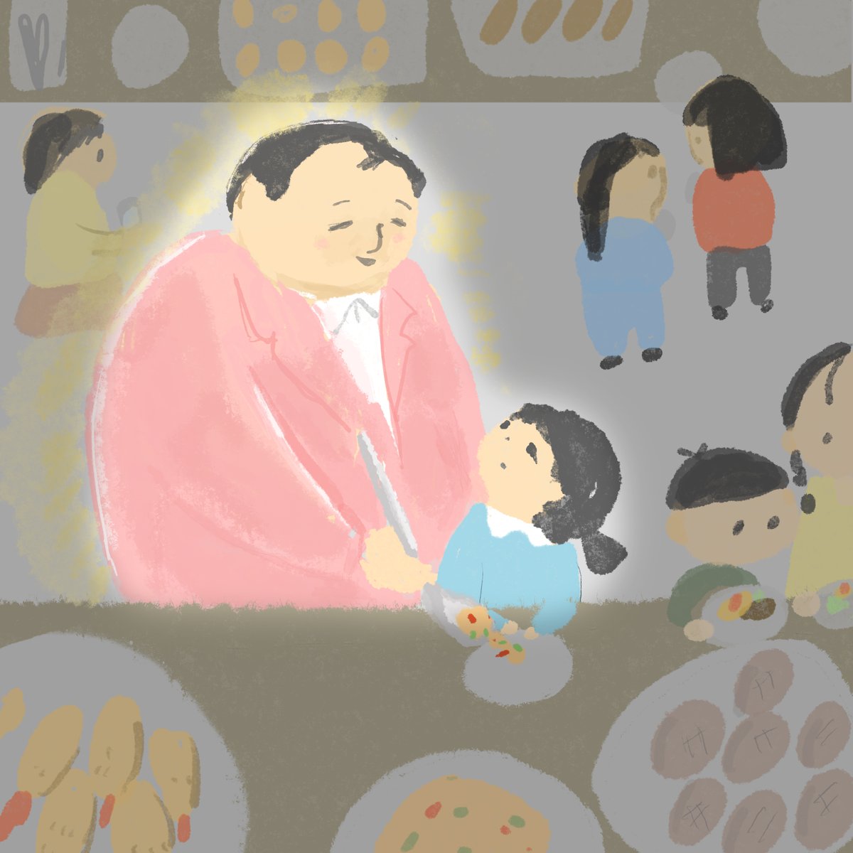 今日の夢。
幼稚園児の自分で、遠足のお昼がビュッフェだった。
何を取ればいいか分からず立ちすくんで泣きそうになってたら、大鶴肥満さま(先生)が「これ美味しいよ？」って優しくお皿に分けてくれた。起きてしばらく心がポカポカしていた。SUKI