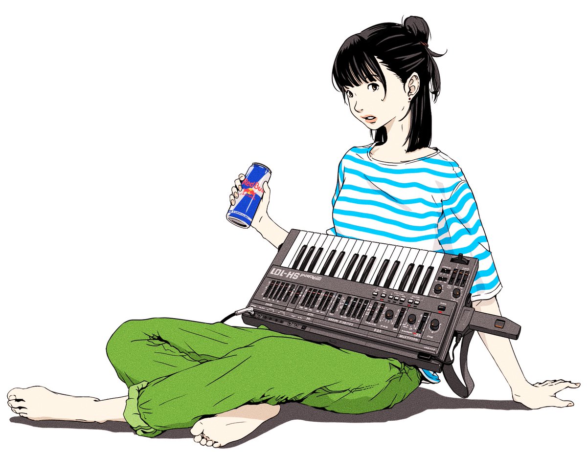 Take2exp's tweet image. 過去絵の修正版です。
覚えている人も少ないとおもいます。
いかがでしょうか。
#シンセ #roland #sh101 #イラスト