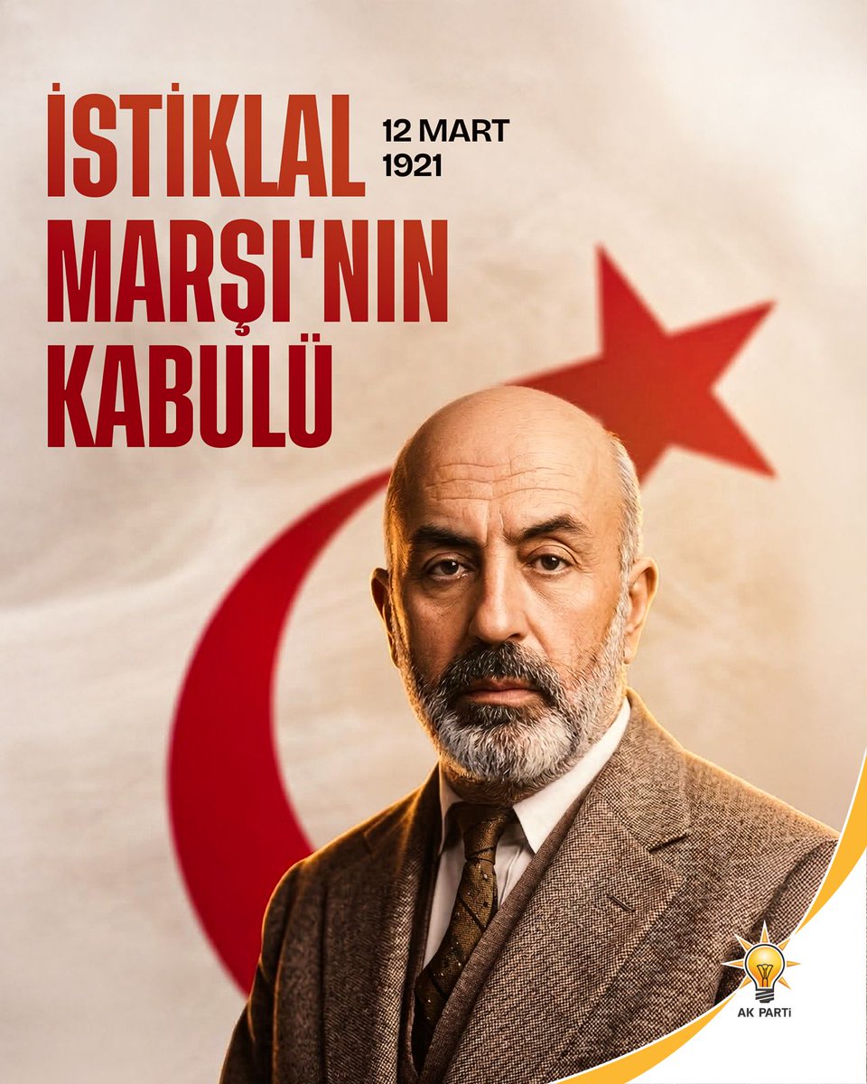 “Hakkıdır hür yaşamış bayrağımın hürriyet,
Hakkıdır Hakk’a tapan milletimin istiklal.”

İstiklal Marşı, milletimizin bağımsızlık mücadelesinde ortaya koyduğu sarsılmaz inancının en güçlü ifadesidir.

Bu vesileyle, kabulünün 105. yılında Millî Şairimiz Mehmet Akif Ersoy’u ve tüm