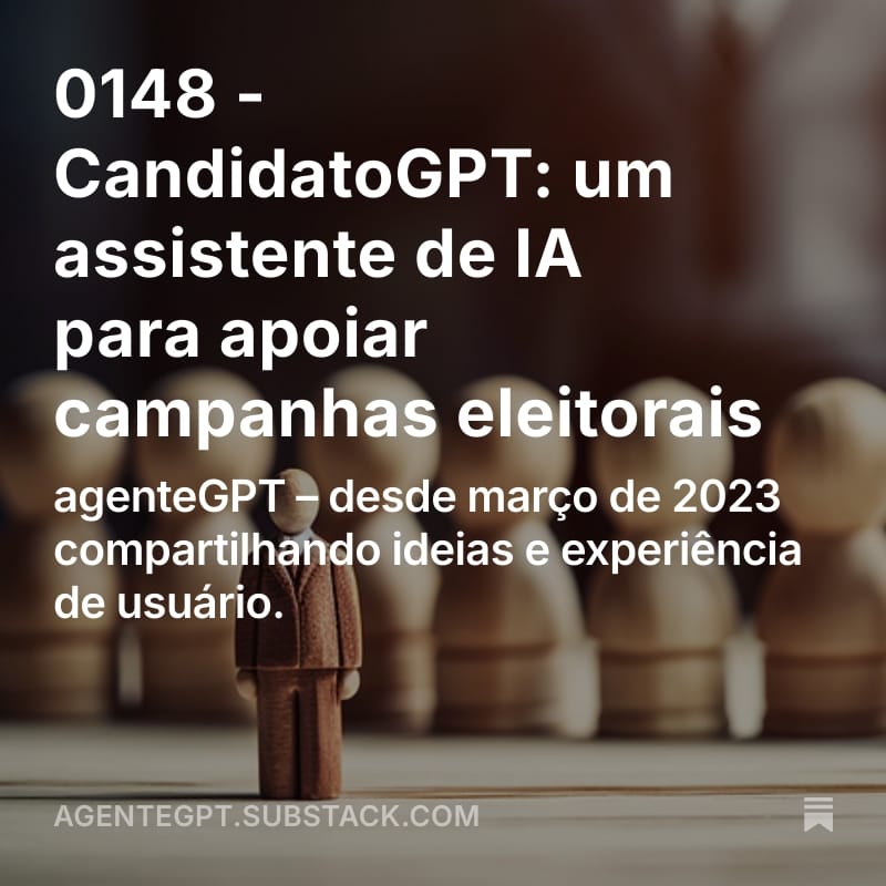 agentegpt's tweet photo. Se a inteligência artificial terá um papel crescente na comunicação política, como a IA pode ser usada de forma responsável dentro das campanhas?

Foi dessa pergunta que surgiu a ideia de desenvolver um experimento prático: o #CandidatoGPT. https://t.co/35yqcA85jw