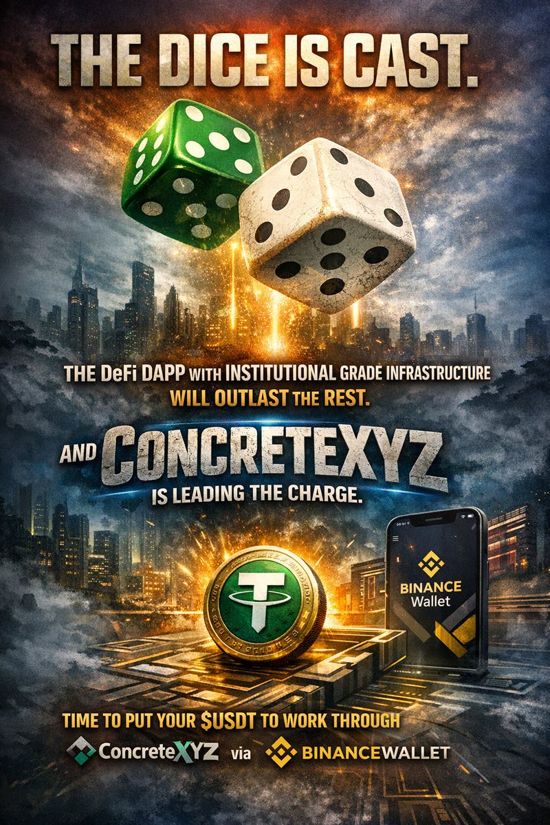 The dice is cast.

The DeFi Dapp with institutional grade infrastructure will outlast the rest.

And <a href="/ConcreteXYZ/">Concrete</a> is leading the charge.

Time to put your $USDT to work <a href="/ConcreteXYZ/">Concrete</a> via <a href="/BinanceWallet/">Binance Wallet</a> is now.