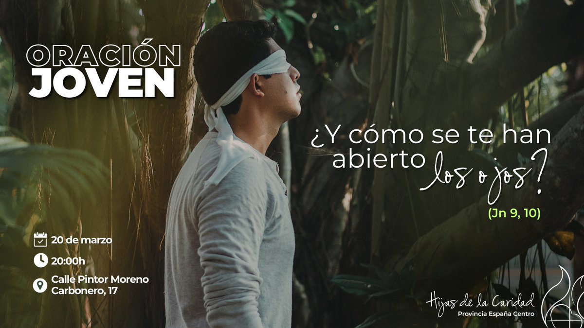 👀 "¿Y cómo se te han abierto los ojos?"

A veces caminamos sin ver del todo... hasta que algo o Alguien nos cambia la mirada 💫

🙏🏼 ¡Te invitamos a la #OraciónJoven!

Ven tal como eres, tal como estás en este momento... puede que también a ti se te abran los ojos 🤩