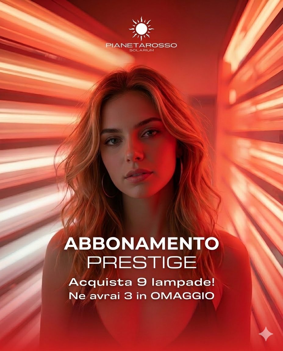 PIANETAROSSO01's tweet photo. ☀️✨9 lampade non bastano mai?
Con l’abbonamento PRESTIGE te ne regaliamo 3. 🎁
✔️ 12 ingressi al prezzo di 9
✔️ Valido in tutti i nostri centri
✔️ 24 anni di esperienza sulla tua pelle
Scegli PRESTIGE. Scegli PIANETAROSSO. ☀️
#PianetaRossoSolarium #Prestige #Abbronzatura https://t.co/tp7CkSCuUY