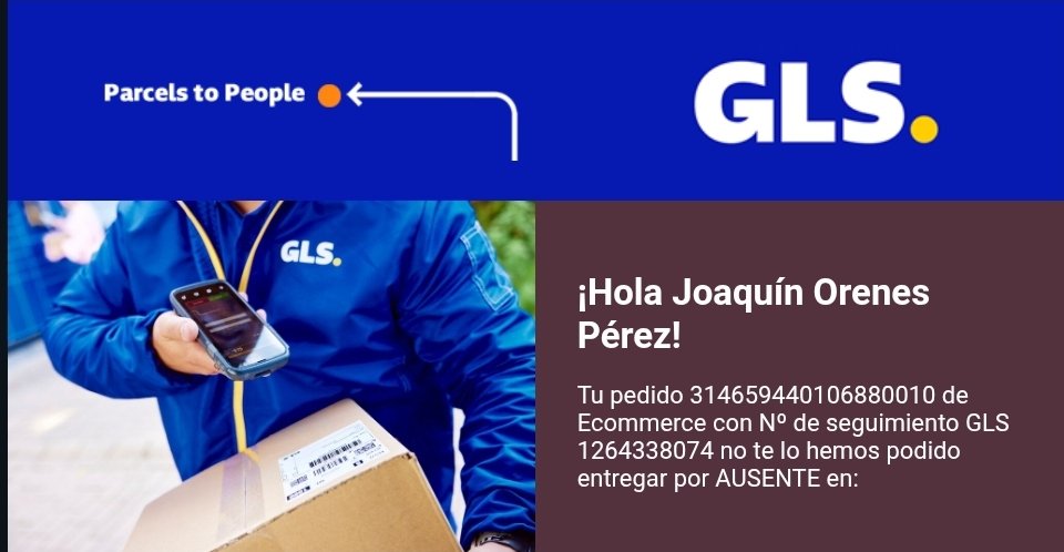CelgadishPlay's tweet photo. Buenos dias, lo decir que van a hacer una entrega y luego ni pasar por dicha dirección, marcar como ausente sin ni siquiera llamar al cliente... eso bien, no? @GLS_Spain https://t.co/9T0hCGS3wj