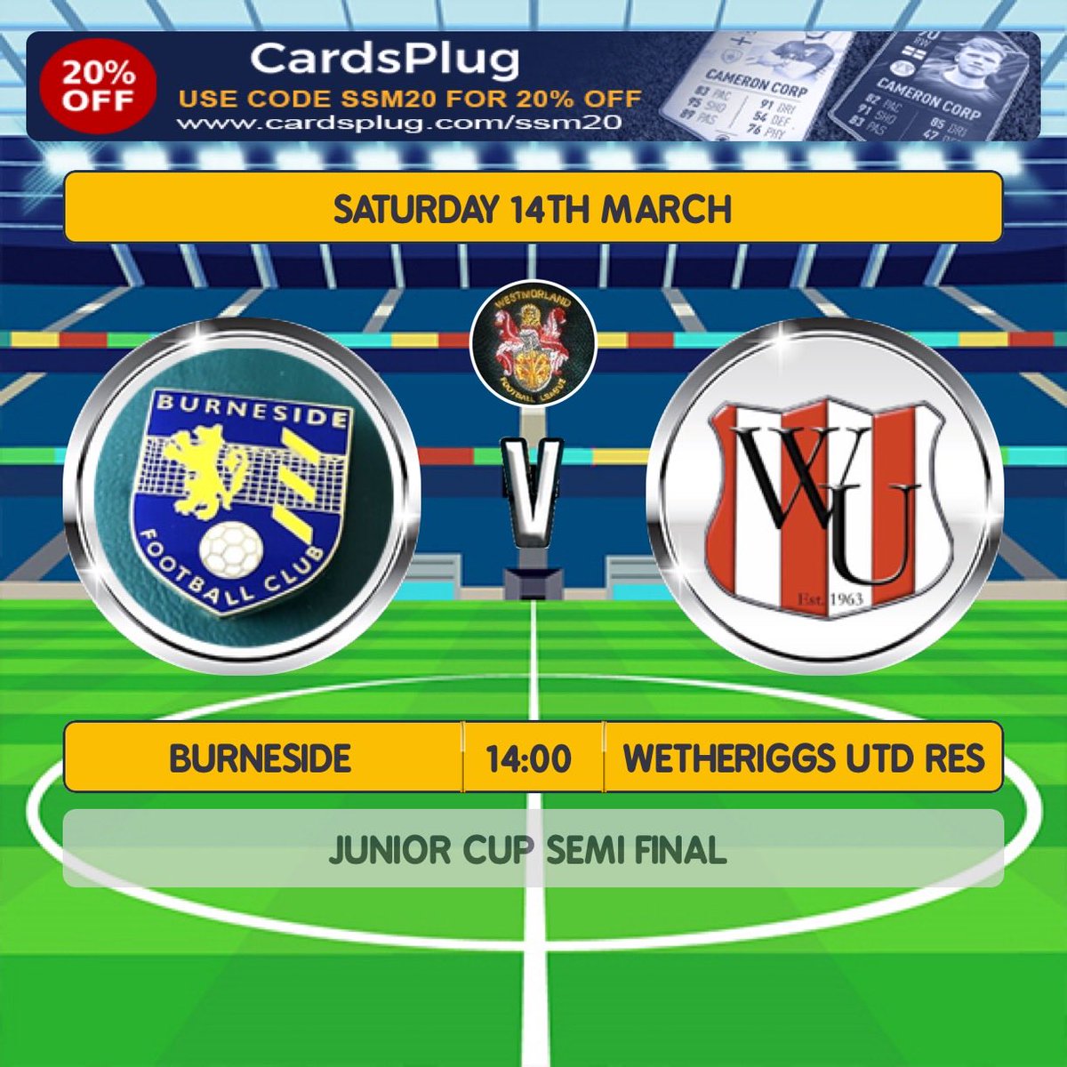 Semi final time for the Reserves this Saturday, short trip to Burneside to try and secure a place in the Junior Cup Final! 
🔴⚪️🔴⚪️
#UpTheRiggs