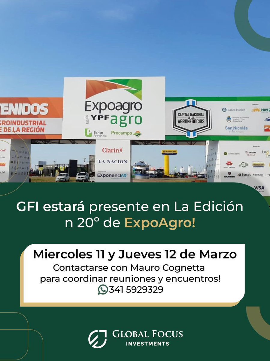 ¡Último día en la Expo Agro hoy!
Allí nos vemos 🚜🌾