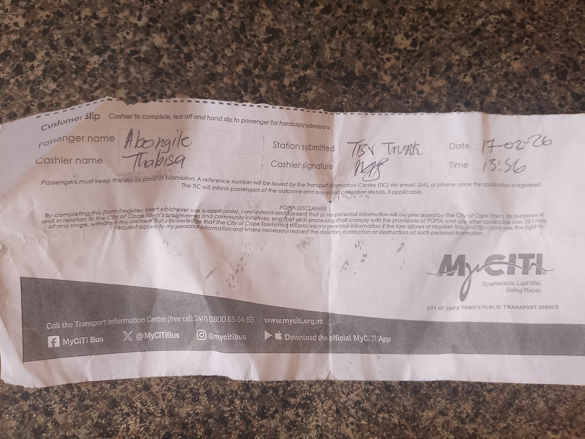 OnlyAbongile_N's tweet photo. This is what I was given, I don't have a reference number and couldn't send image via DMs https://t.co/N6rymQsXKJ
