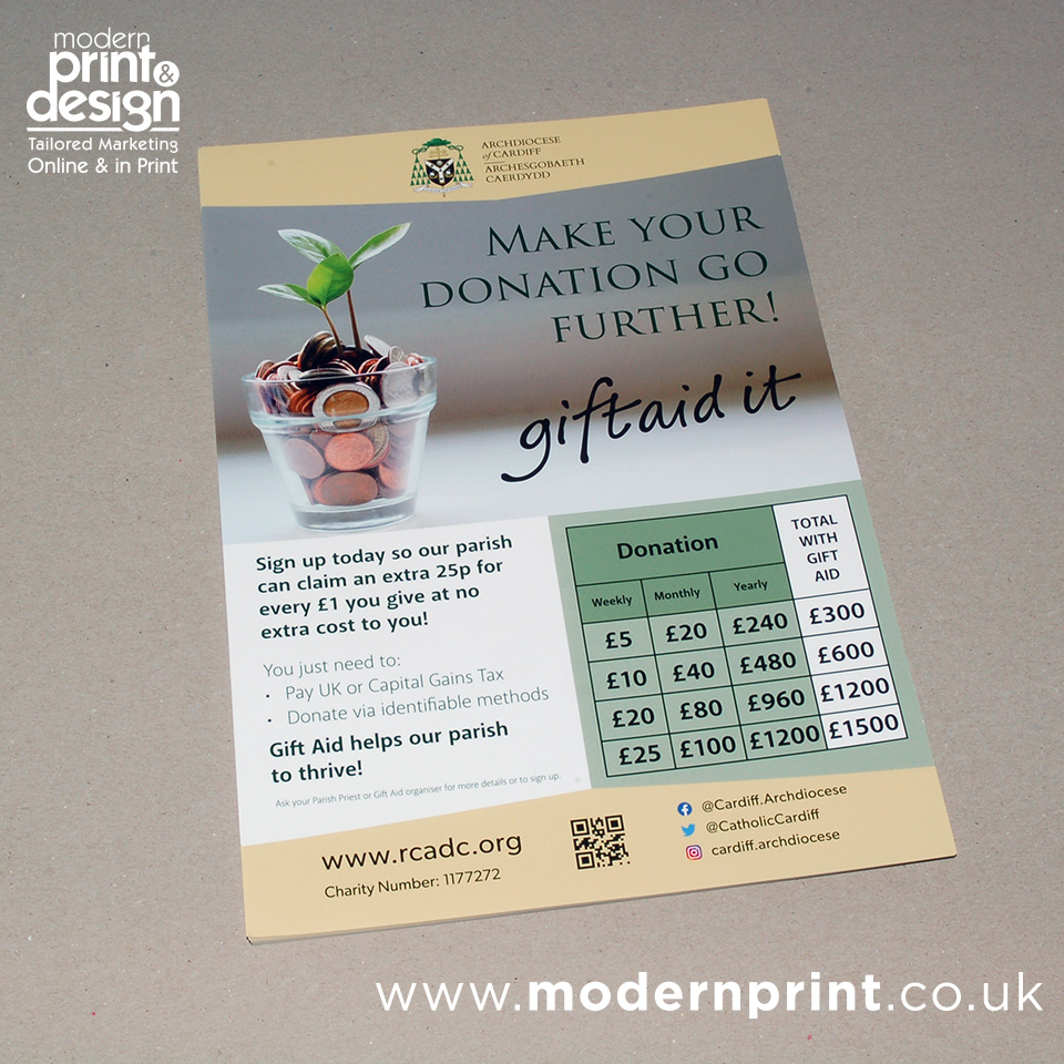 Proud to support The Archdiocese of Cardiff with their fundraising appeal! We designed &amp; printed elegant, eye-catching posters to help spread the word.  Need poster printers in #Pembrokeshire? call -
Modern Print &amp; Design, Tel 01646 682676.
Pembroke Dock.
Web | Print | Design