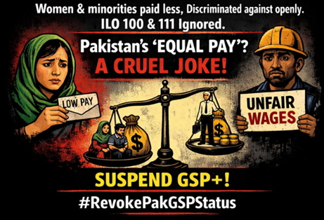 sorathsindhi64's tweet photo. Women &amp; minorities paid less, discriminated against openly. ILO 100 &amp; 111 ignored. Pakistan’s “equal pay”? A cruel joke. Suspend GSP+! Revoke Pak GSP Status https://t.co/gGTsJTa1ir