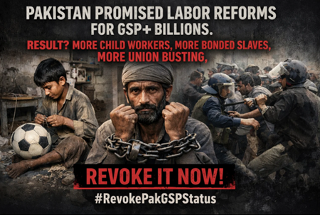 sorathsindhi64's tweet photo. Pakistan promised labor reforms for GSP+ billions. Result? More child workers, more bonded slaves, more union busting. Revoke it now! Revoke Pak GSP Status https://t.co/fNKmoW2ihV