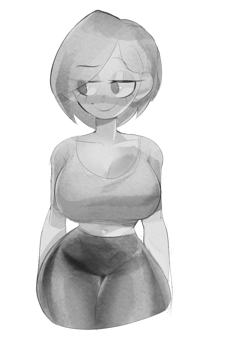 Someone correctly pointed out I messed up the arms in the sketch so I continued a bit further. Now she just looks like a Pixar mom