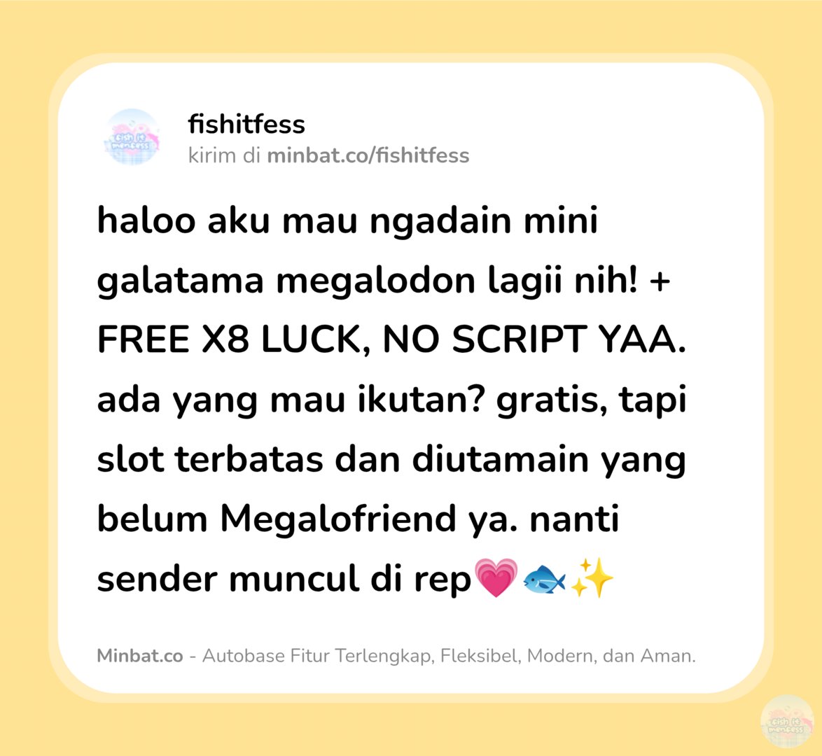 FISH IT FESS ‼️ WTT CANTUMIN UNAME tweet media