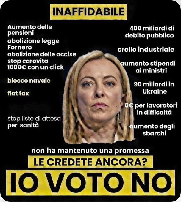 robertodimassim's tweet photo. @FratellidItalia E' ESATTAMENTE IL CONTRARIO.
SIETE PIENI DI CONDANNATI E INDAGATI E CI VENITE A PARLARE DI #LEGALITA' E #GIUSTIZIA?
NOI NON VOGLIAMO SALVARE I #CULI DEI #DELINQUENTI.
VOLETE ASSERVIRE LA #MAGISTRATURA ALLA POLITICA PER FARE I VOSTRI PORCI COMODI.
NOI #VOTIAMONO https://t.co/kDJTAcpRWZ