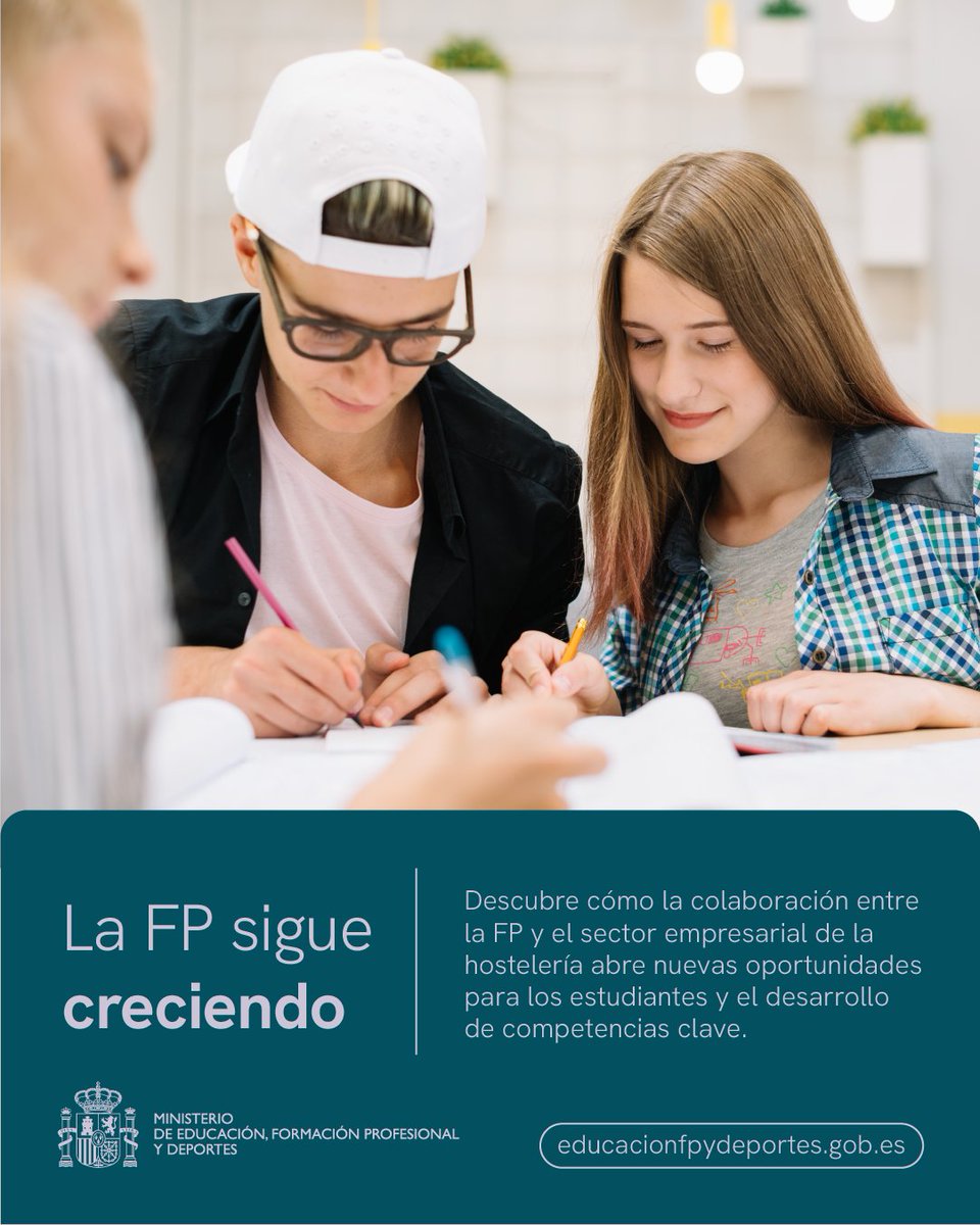 educaciongob's tweet image. 🍽️💼 La Formación Profesional sigue creciendo con nuevas alianzas. Descubre cómo la colaboración entre la FP y el sector empresarial de la hostelería abre nuevas oportunidades para estudiantes y el desarrollo de competencias clave.

Más info aquí: f.mtr.cool/gzmuqrozzb

#FP