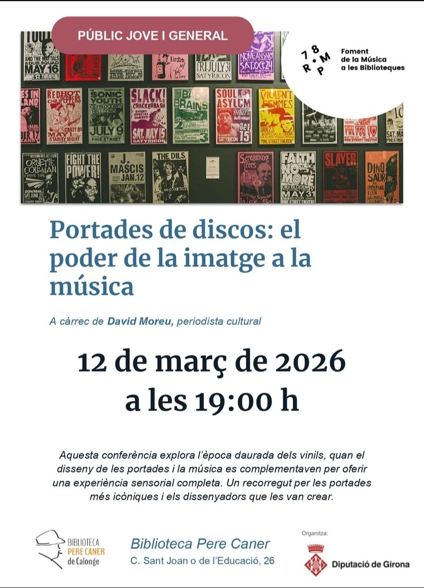 bibgirona's tweet photo. 📢AVUI
⏰19 h
🏛️Biblioteca Pere Caner
#Calonge

#78rpm https://t.co/2EiFDan0an