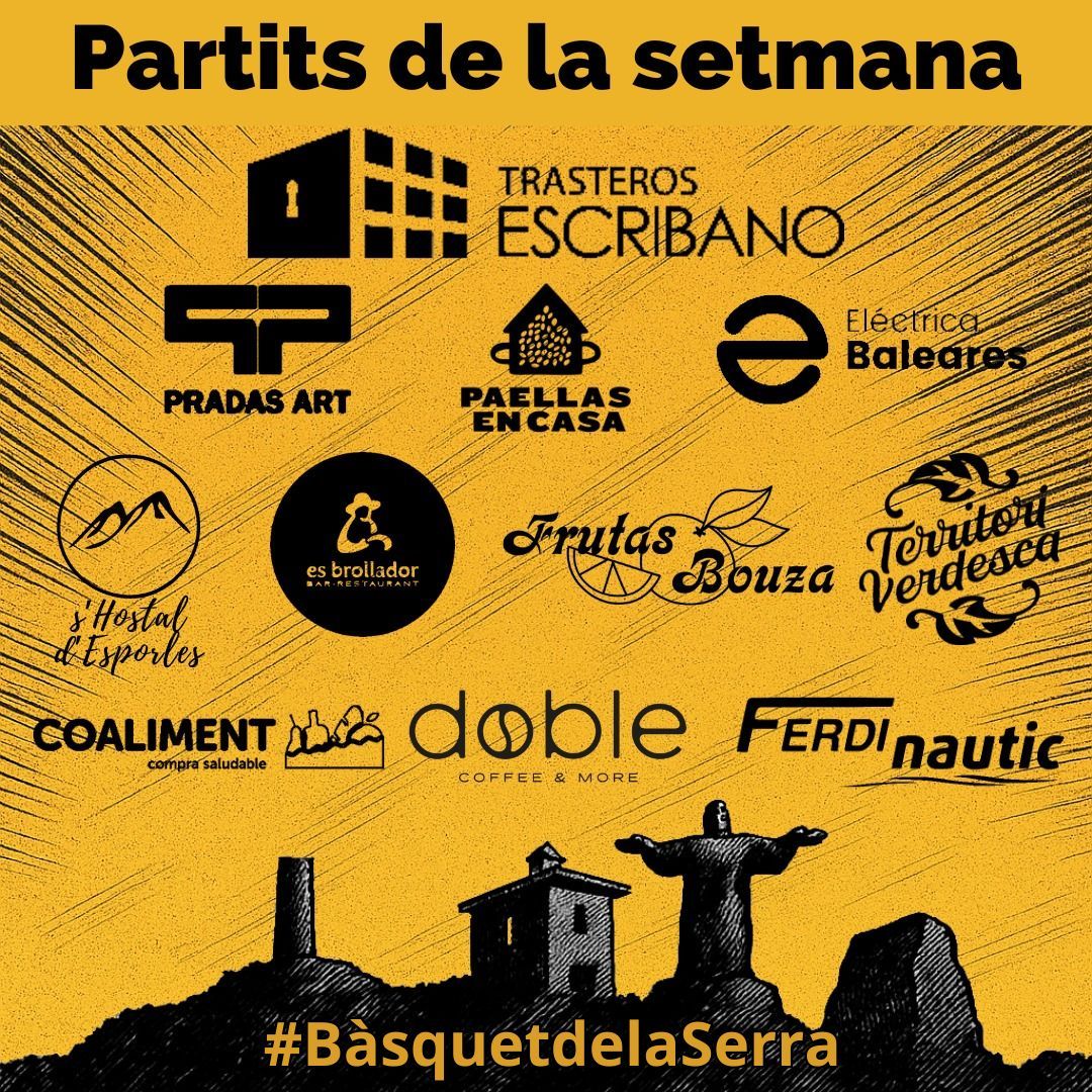 esporlesbc's tweet photo. 🖤🏀💛 PARTITS DE LA SETMANA💛🏀🖤 

#BàsquetdelaSerra #BàsquetAnimat #SomEBC https://t.co/QTiiWZYtFn