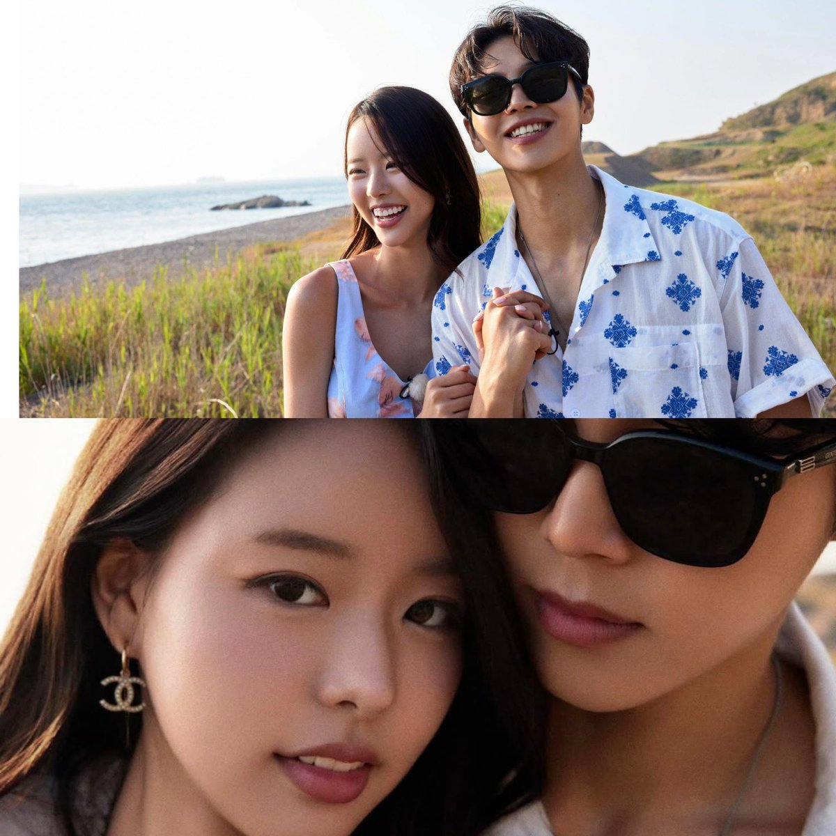 this two photoshoot from the  final episode of the season are truly amazing! You can see how the one when they smile, cheering so joyful is so genuine,like a couple engagement proposal ahaha but the other one so professional and hot! #HeeBeen couple goals fr🌷 #singlesinferno5
