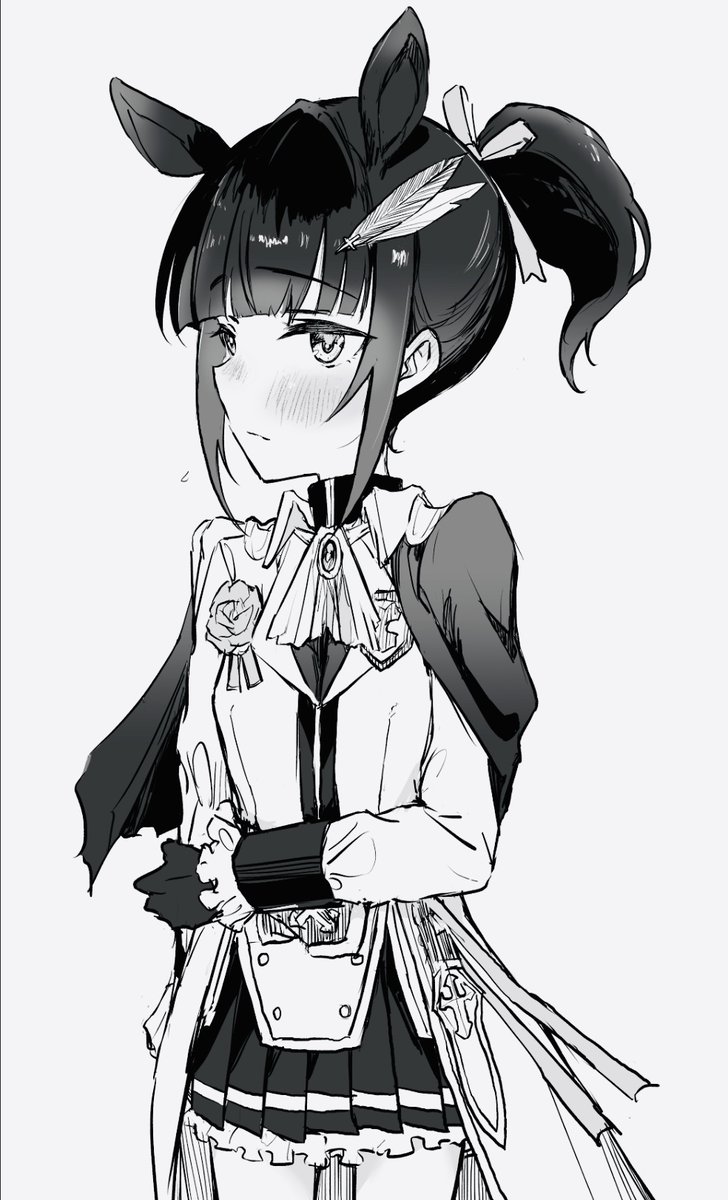 お年賀に描いたポニテウマ耳千夜ちゃん