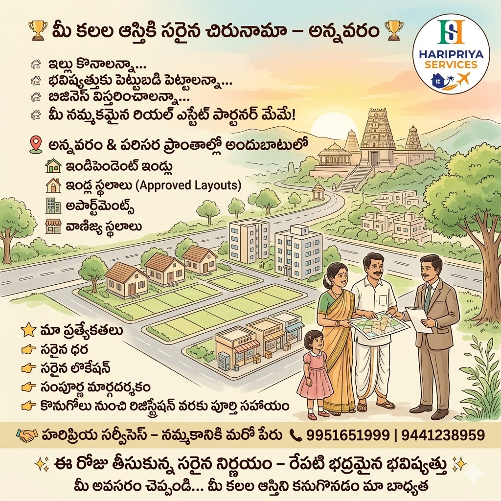 HARIPRIYASERVIC's tweet photo. 🏡 మీ కలల ఇల్లు ఇప్పుడు అన్నవరం లో సాధ్యం!
Approved layouts, ఇండ్లు, అపార్ట్‌మెంట్స్ &amp; కమర్షియల్ స్థలాలు.
నమ్మకమైన రియల్ ఎస్టేట్ పార్టనర్ – Haripriya Services 🤝
📞 9951651999
#Annavaram #HaripriyaServices #RealEstate #DreamHome #PropertyInvestment https://t.co/iPovXrwsOu