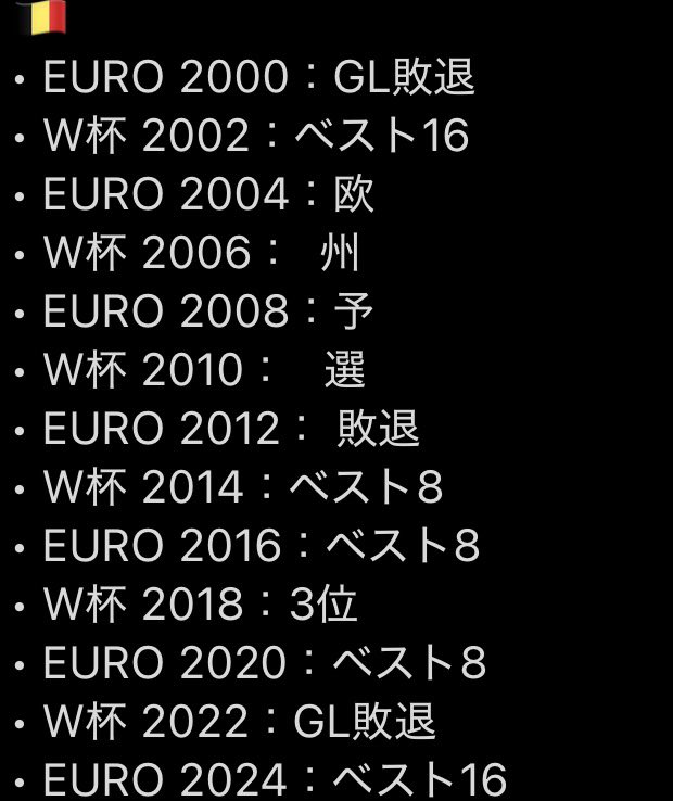 gjmptwdab's tweet photo. 改めて見ても
・イングランドとオランダの無冠力
・クリスティアーノのボーナスタイムでトロフィー1個のポルトガル
・黄金世代と持て囃されて謎にFIFAランクもめちゃくちゃ上位だったが結局何も成し遂げてないベルギー

ここら辺の方が焦るべきでは？ https://t.co/MHYoDmGPQy