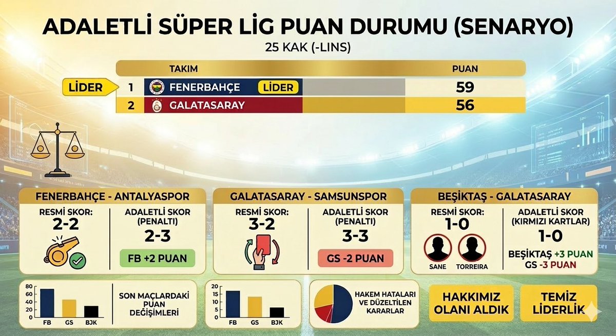 Son açıklamalarla beraber, gerçek olması gereken puan durumu