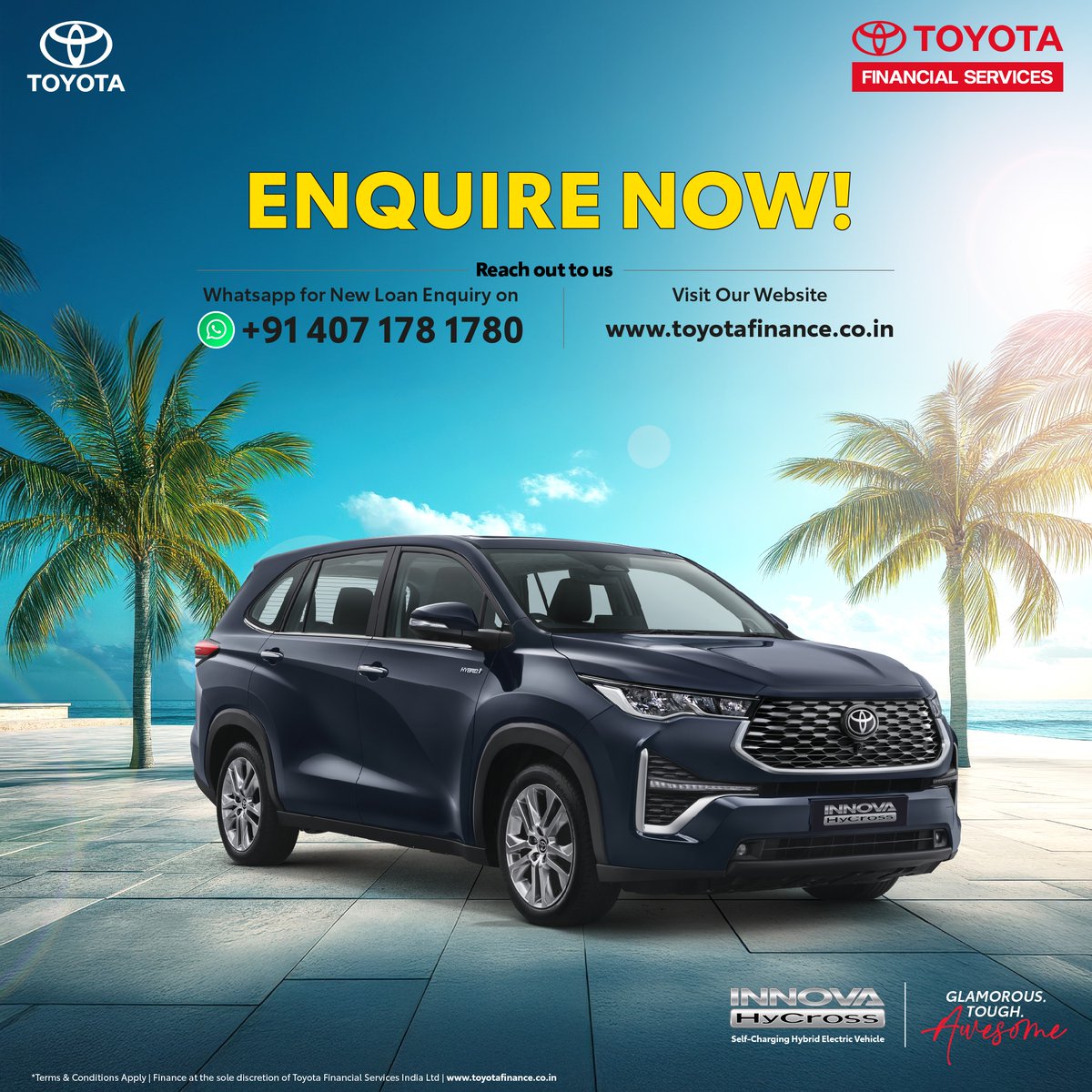 tfsind's tweet photo. Your next drive deserves smarter finance. Enjoy low interest rates &amp; zero foreclosure charges with Toyota Finance.
This summer bring home a Toyota! 🚗
Enquire Now! https://t.co/LAQHqmiSPX
*T&amp;c apply
#ToyotaFinancialServicesIndia #ToyotaIndia #UrbanCruiserHyryder #InnovaHycross https://t.co/P9AYF3qXyJ