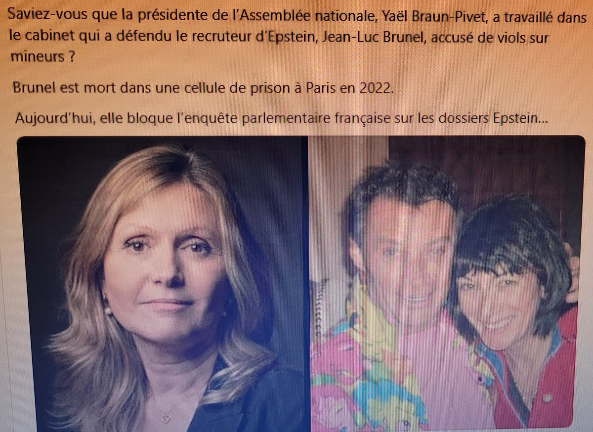LebretonPi43316's tweet photo. @CaporalLusignan Elle a également protégé le rabatteur pédophile brunel pas ses réseaux d'influences politiques et autres, au plus haut niveau de l'état !!!! notamment avec élisabeth borne https://t.co/3qmfySZuDe