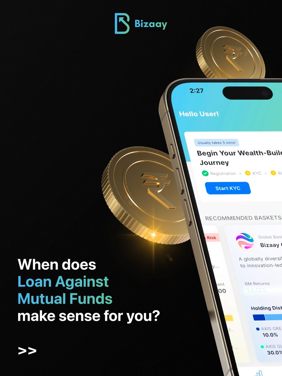 bizaayhq's tweet image. LAMF is for investors
who treat their portfolio as an asset, not an ATM.

Get instant loans againt mutual
funds on bizaay app.

#bizaay #lamf #financing #investing