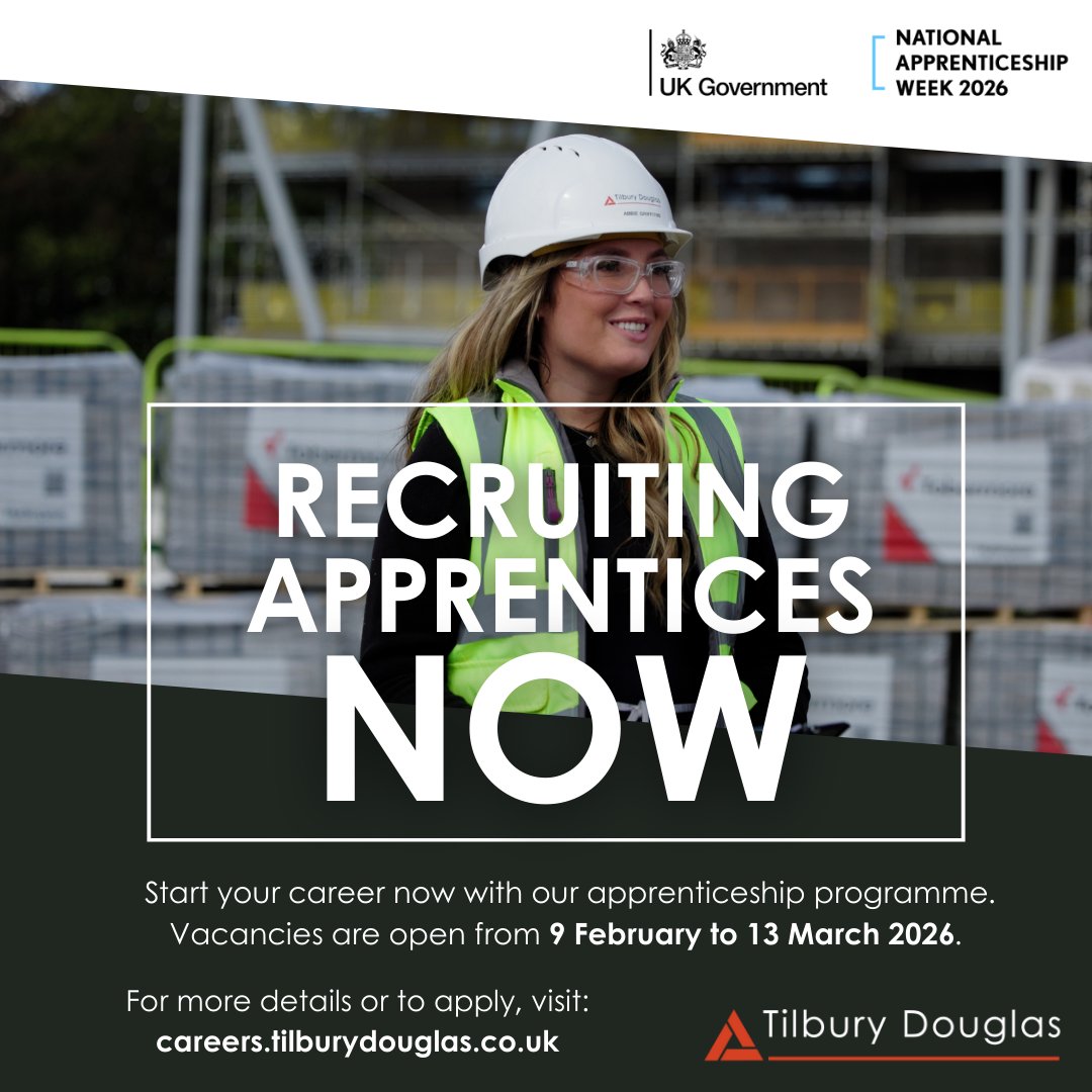Tilbury_douglas's tweet photo. π’ Our annual Apprenticeship Programme closes tomorrow!β°
π Find out more about the current positions NOW: https://t.co/VbPOK3If9h
#ConstructionCareers #BuildingABetterFutureTogether #ApprenticeshipProgramme #Apprenticeships https://t.co/yDo5M1wbsN