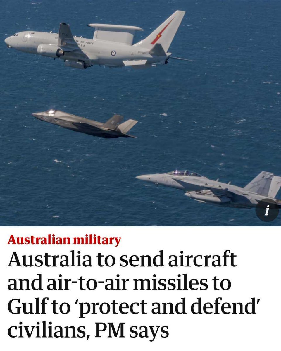 The Australian regime - loyal bootlickers of Washington - joins in a "save apartheid israel" war.