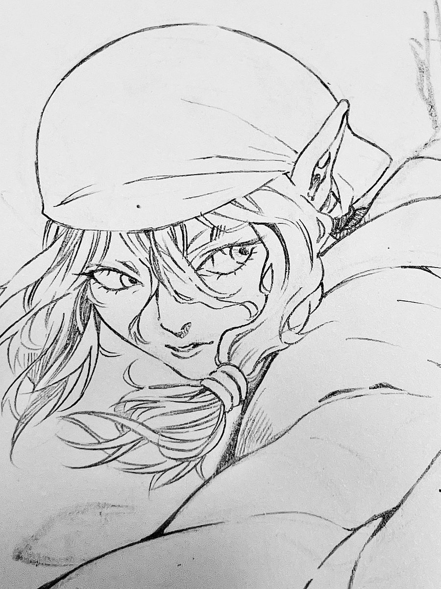 完成まで まだもう少し…

目元がいつもよりスッキリしてる離様👁️

片眉描いてないのに気づいたので描き足します！（アップする時に気づく現象）