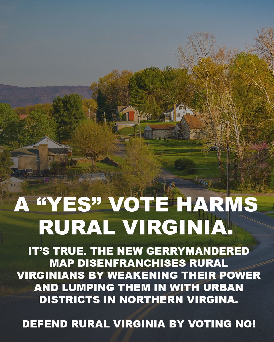 The proposed gerrymandered map splices together communities that have little in common. Rural areas would be represented by NOVA politicians. 

The intended consequence is clear: Silence the voices of rural, conservative Virginians. It’s wrong, and we’re fighting back.