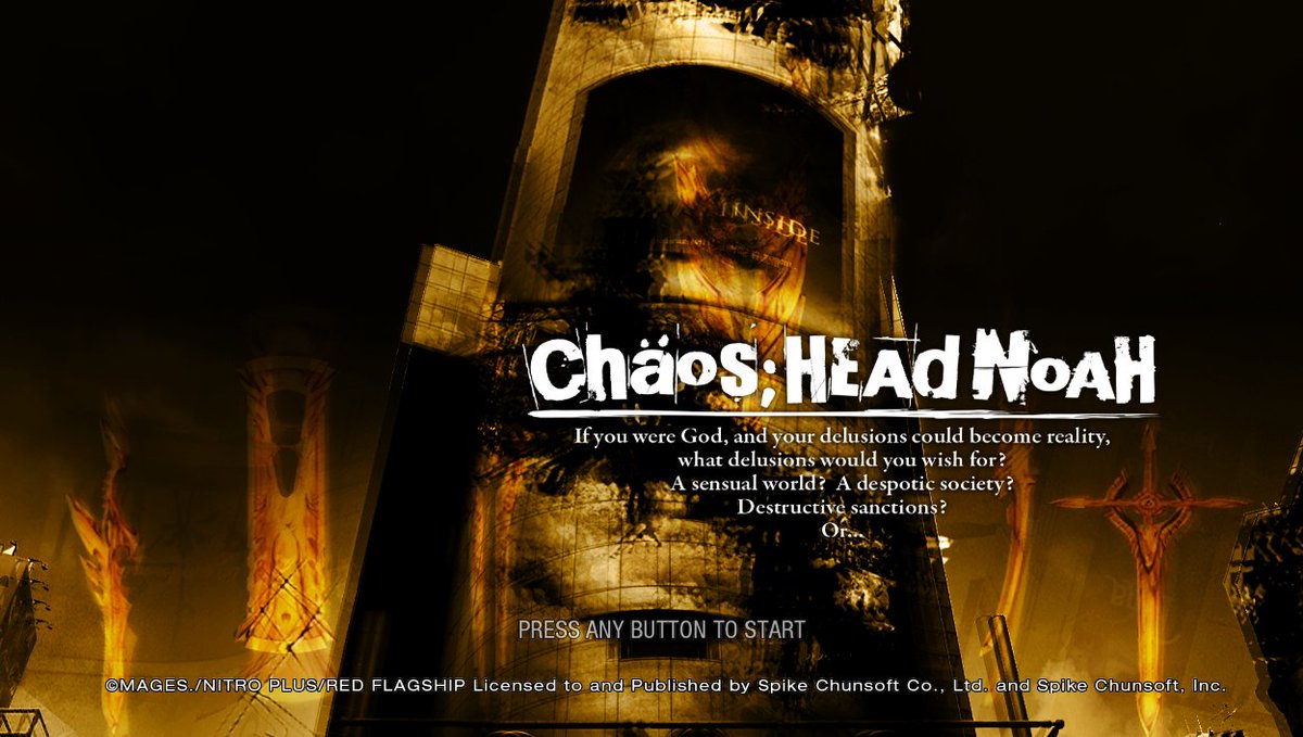 Currently reading: Chaos;Head Noah  !  !  !

I feel like I'm getting paranoid myself the more I read, very interesting so far.