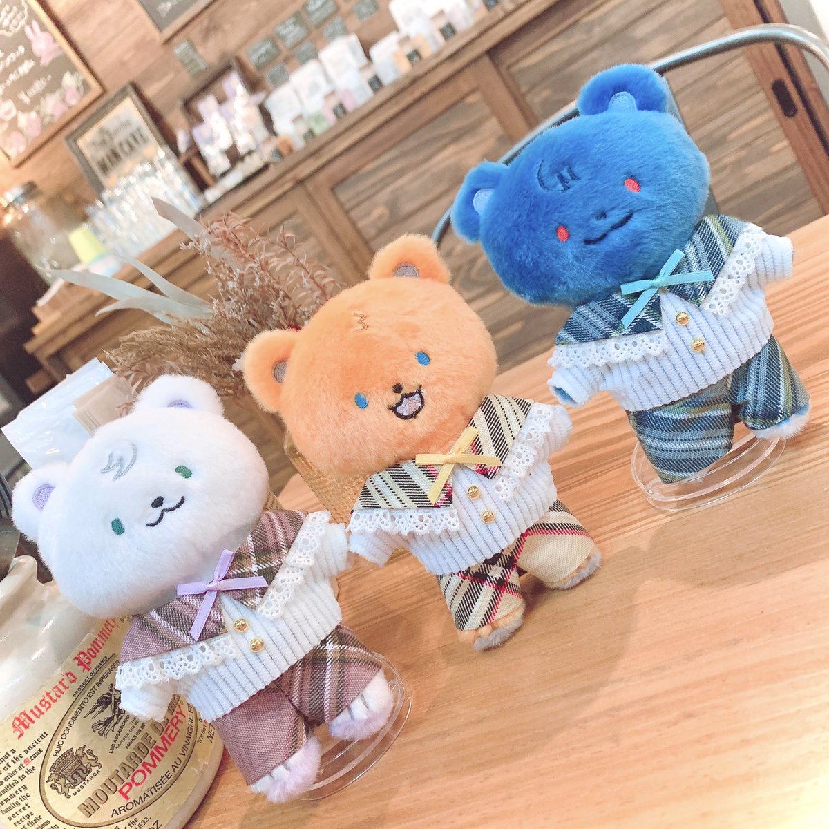 m_2020_k's tweet photo. ちなみにこちらはすくみとさんくまでリンクコーデをイメージしました🔗࣪ 𑊢♡

 #にじさんじ手芸部
 #3SKMぱぺが見られるタグ
 #3SKM_2ndANV https://t.co/GzrDfGjNzw