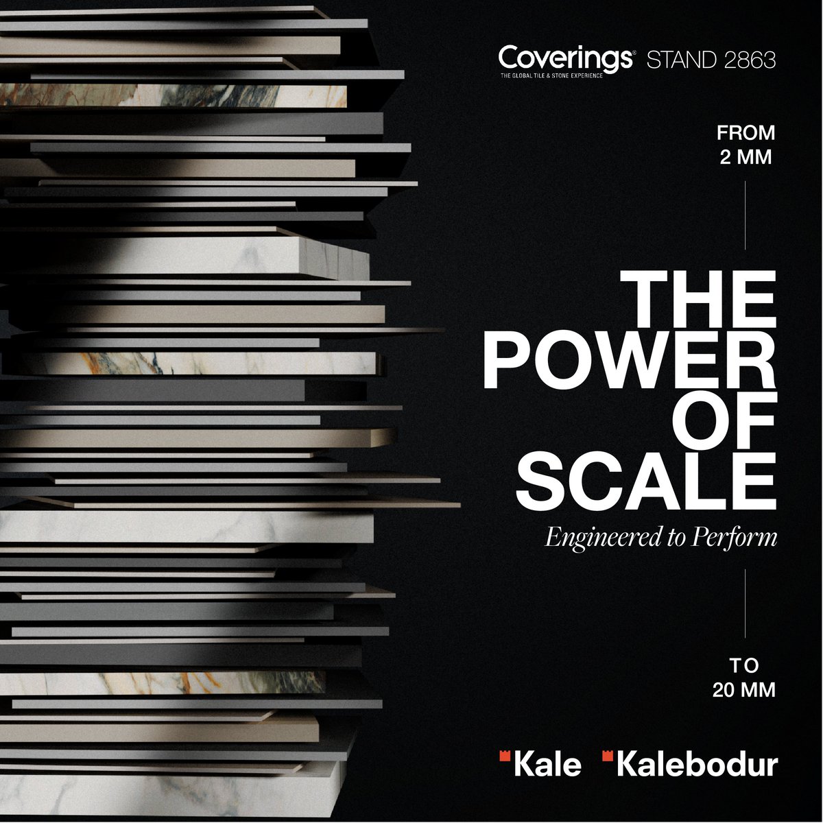 Coverings's tweet photo. #Kale is at #Coverings2026, showcasing high-performance porcelain surfaces designed for architectural freedom. With a wide range of sizes, finishes &amp; advanced technical solutions, Kale delivers reliable performance across diverse projects. Discover more at Stand 2863. #Kalebodur https://t.co/rsWvrAUZtW